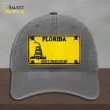 Florida Dont Tread On Me Novelty License Plate Hat Unconstructed Cotton / Charcoal