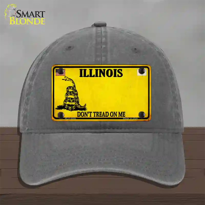 Illinois Dont Tread On Me Novelty License Plate Hat Unconstructed Cotton / Charcoal