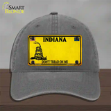 Indiana Dont Tread On Me Novelty License Plate Hat Unconstructed Cotton / Charcoal