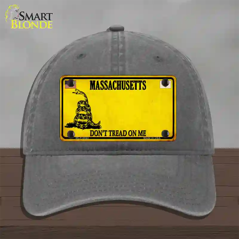 Massachusetts Dont Tread On Me Novelty License Plate Hat Unconstructed Cotton / Charcoal