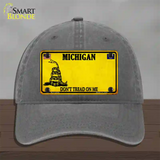 Michigan Dont Tread On Me Novelty License Plate Hat Unconstructed Cotton / Charcoal