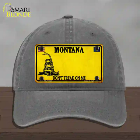 Montana Dont Tread On Me Novelty License Plate Hat Unconstructed Cotton / Charcoal