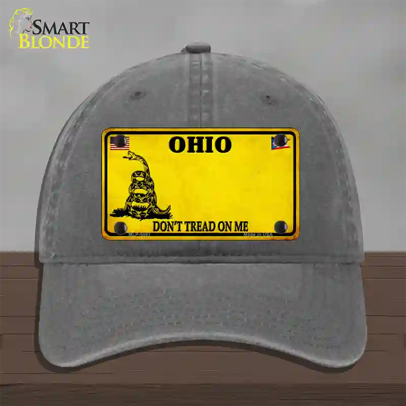 Ohio Dont Tread On Me Novelty License Plate Hat Unconstructed Cotton / Charcoal