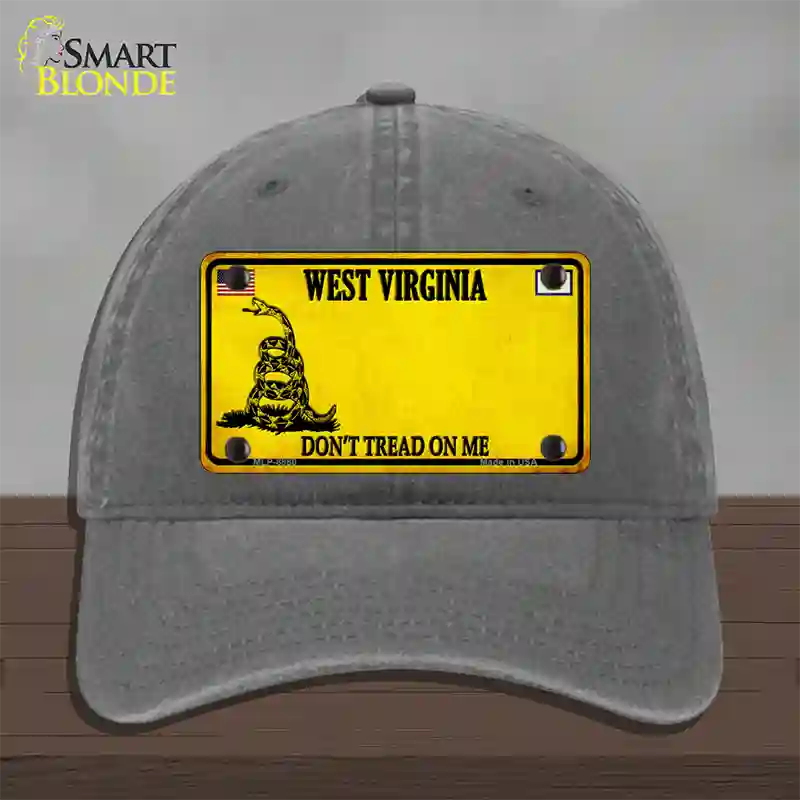 West Virginia Dont Tread On Me Novelty License Plate Hat Unconstructed Cotton / Charcoal