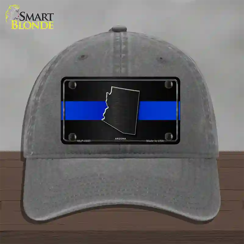 Arizona Thin Blue Line Novelty License Plate Hat Unconstructed Cotton / Charcoal