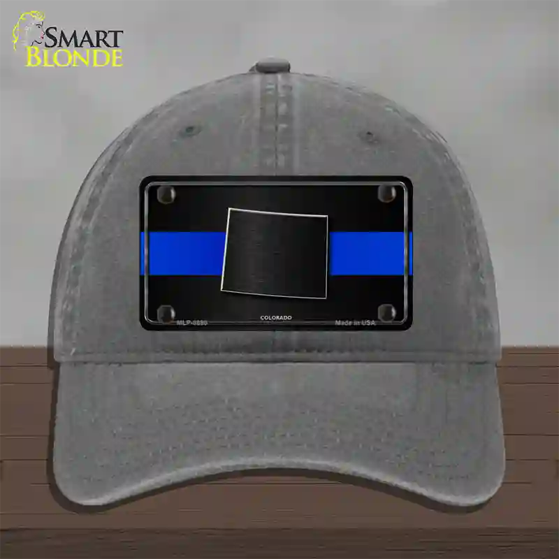 Colorado Thin Blue Line Novelty License Plate Hat Unconstructed Cotton / Charcoal