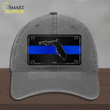 Florida Thin Blue Line Novelty License Plate Hat Unconstructed Cotton / Charcoal