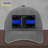 Mississippi Thin Blue Line Novelty License Plate Hat Unconstructed Cotton / Charcoal