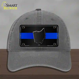 Ohio Thin Blue Line Novelty License Plate Hat Unconstructed Cotton / Charcoal