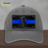 Rhode Island Thin Blue Line Novelty License Plate Hat Unconstructed Cotton / Charcoal