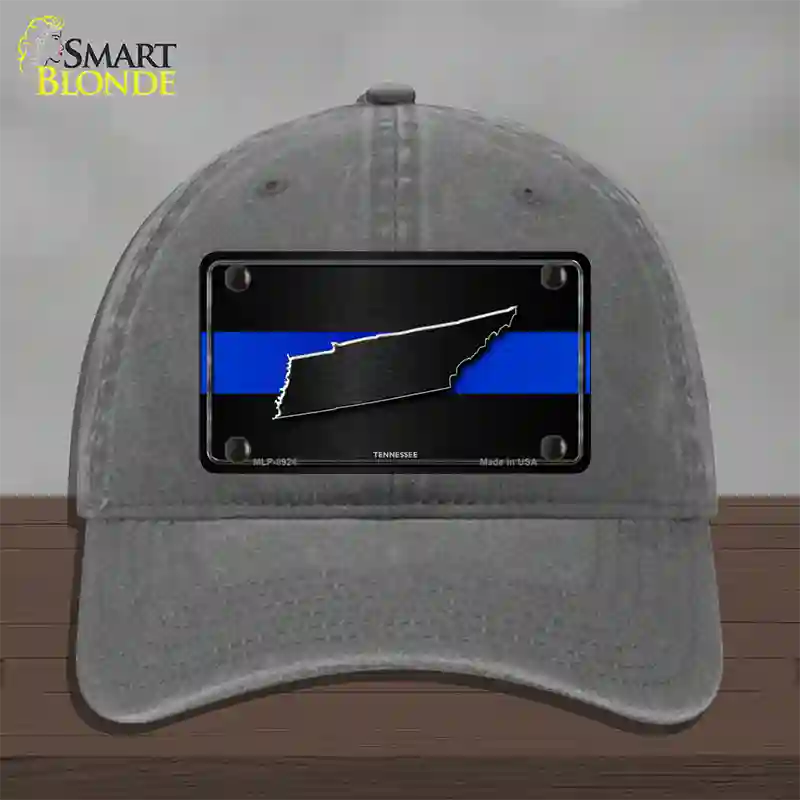 Tennessee Thin Blue Line Novelty License Plate Hat Unconstructed Cotton / Charcoal