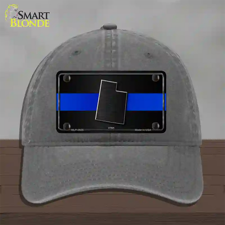 Utah Thin Blue Line Novelty License Plate Hat Unconstructed Cotton / Charcoal