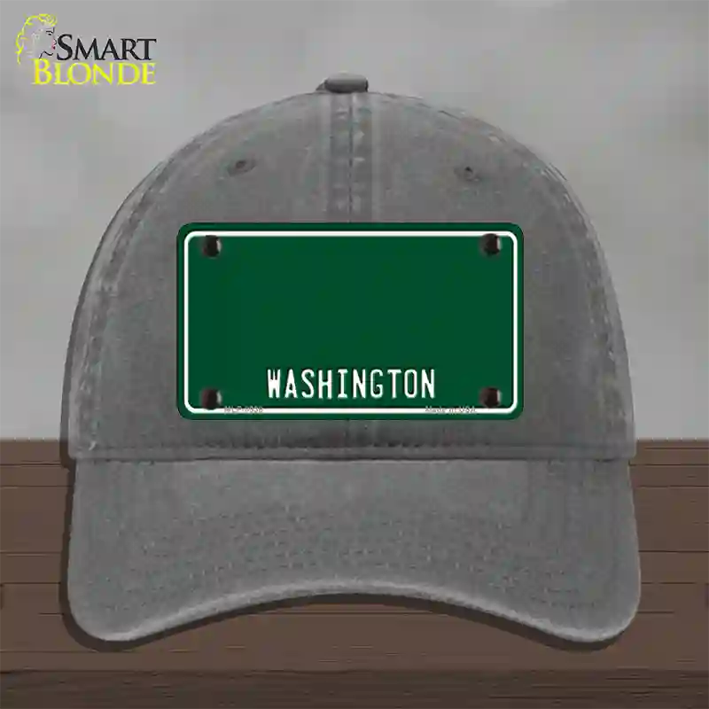 Washington Green Novelty License Plate Hat Unconstructed Cotton / Charcoal