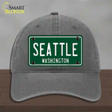 Seattle Washington Green Novelty License Plate Hat Unconstructed Cotton / Charcoal