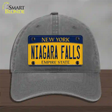 Niagara Falls New York Novelty License Plate Hat Unconstructed Cotton / Charcoal