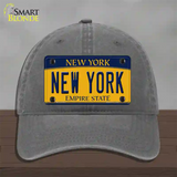 New York Yellow Novelty License Plate Hat Unconstructed Cotton / Charcoal