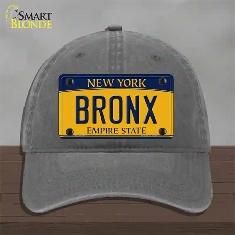 Bronx New York Novelty License Plate Hat Unconstructed Cotton / Charcoal