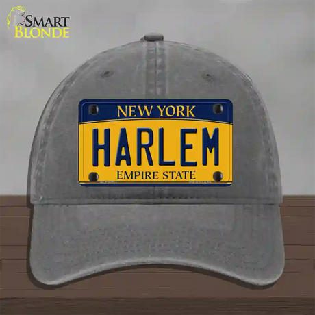 Harlem New York Novelty License Plate Hat Unconstructed Cotton / Charcoal