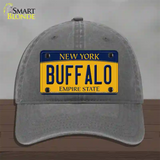 Buffalo New York Novelty License Plate Hat Unconstructed Cotton / Charcoal