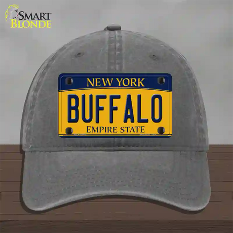 Buffalo New York Novelty License Plate Hat Unconstructed Cotton / Charcoal