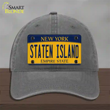 Staten Island New York Novelty License Plate Hat Unconstructed Cotton / Charcoal