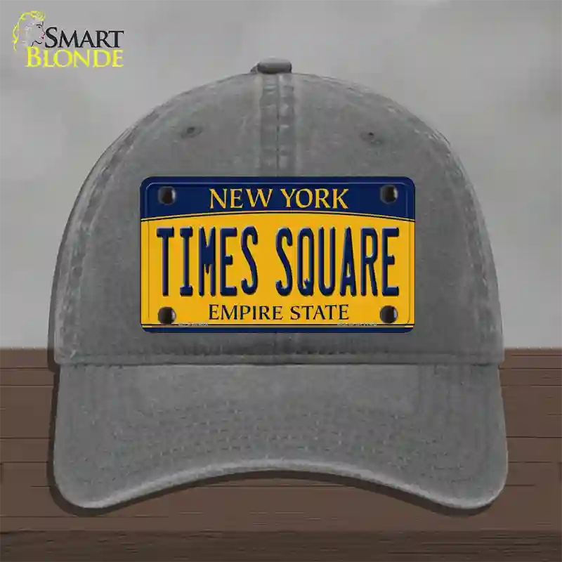 Times Square New York Novelty License Plate Hat Unconstructed Cotton / Charcoal