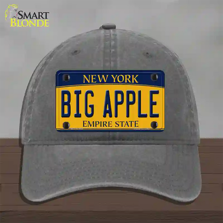 Big Apple Yellow New York Novelty License Plate Hat Unconstructed Cotton / Charcoal