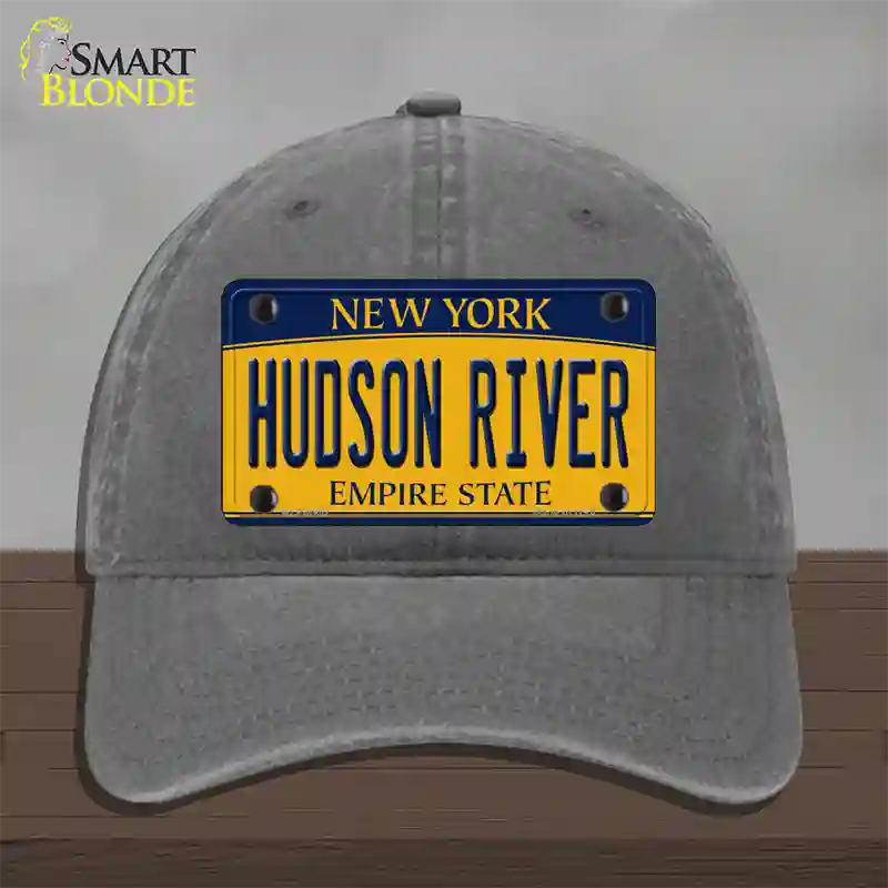 Hudson River New York Novelty License Plate Hat Unconstructed Cotton / Charcoal