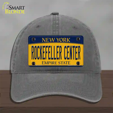 Rockefeller Center New York Novelty License Plate Hat Unconstructed Cotton / Charcoal