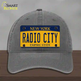 Radio City New York Novelty License Plate Hat Unconstructed Cotton / Charcoal