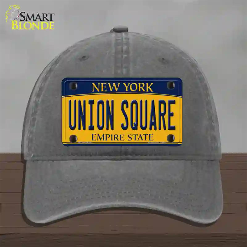 Union Square New York Novelty License Plate Hat Unconstructed Cotton / Charcoal