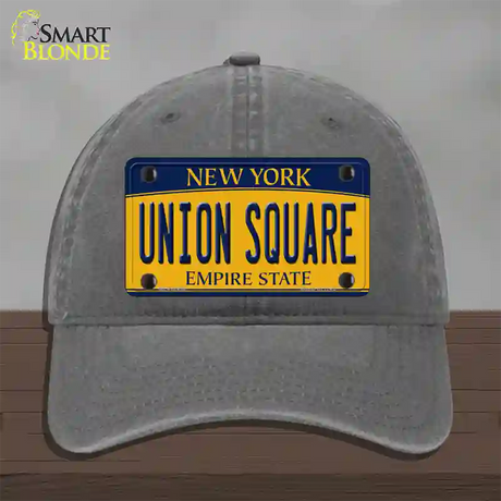 Union Square New York Novelty License Plate Hat Unconstructed Cotton / Charcoal