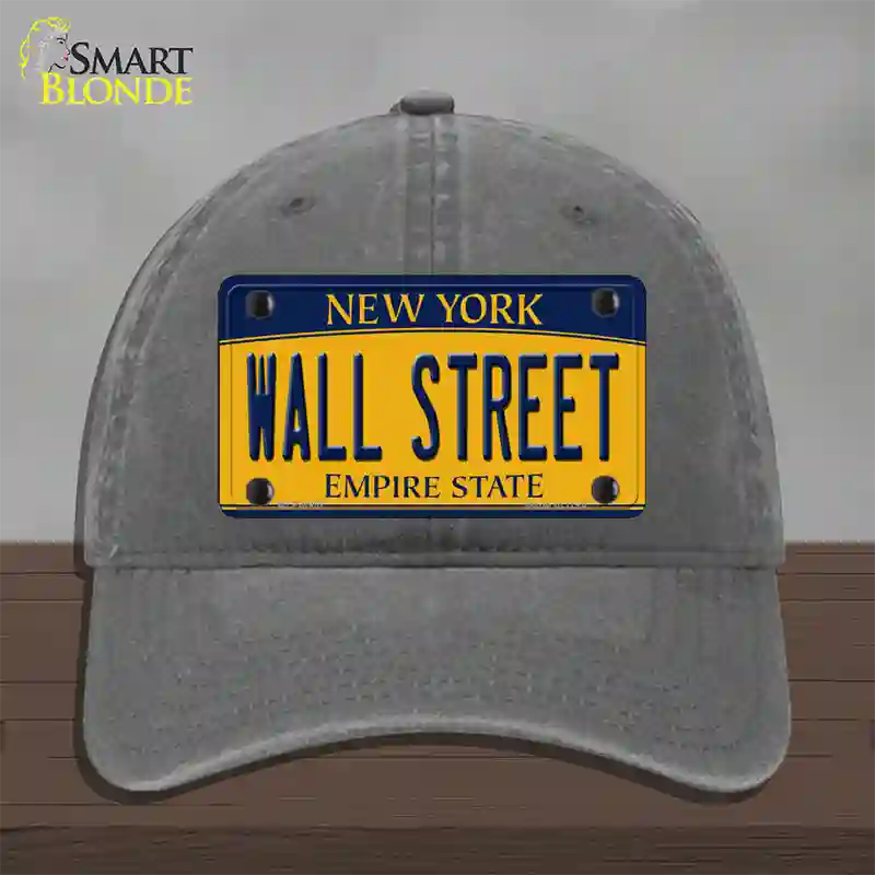 Wall Street New York Novelty License Plate Hat Unconstructed Cotton / Charcoal