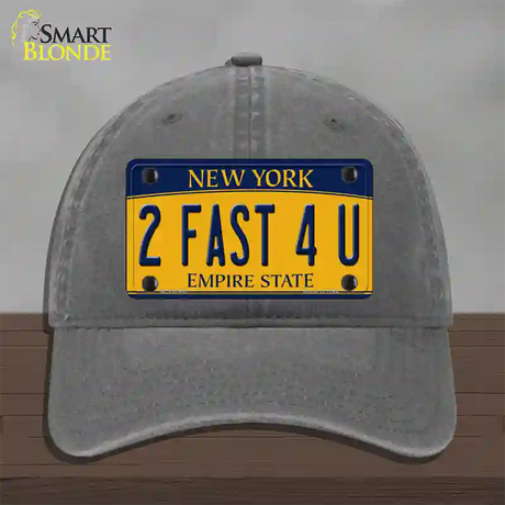 2 Fast 4 You New York Novelty License Plate Hat Unconstructed Cotton / Charcoal