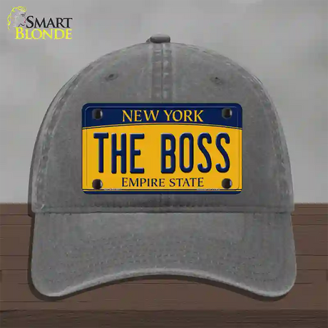 The Boss New York Novelty License Plate Hat Unconstructed Cotton / Charcoal