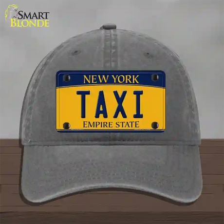 Taxi New York Novelty License Plate Hat Unconstructed Cotton / Charcoal