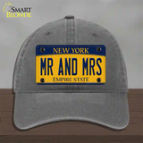 Mr and Mrs New York Novelty License Plate Hat Unconstructed Cotton / Charcoal