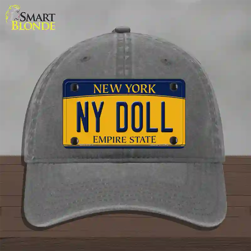 NY Doll New York Novelty License Plate Hat Unconstructed Cotton / Charcoal