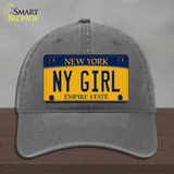 NY Girl New York Novelty License Plate Hat Unconstructed Cotton / Charcoal