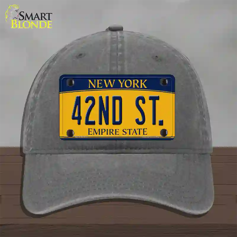 42nd St New York Novelty License Plate Hat Unconstructed Cotton / Charcoal