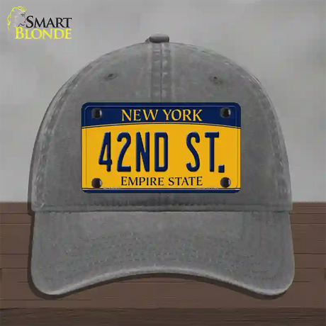 42nd St New York Novelty License Plate Hat Unconstructed Cotton / Charcoal