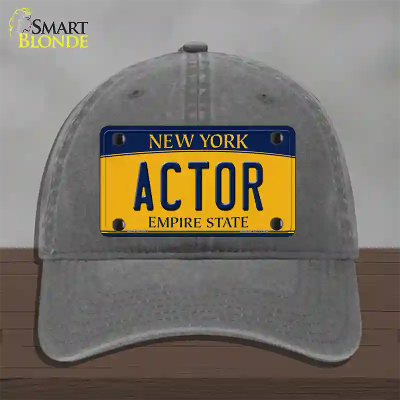 Actor New York Novelty License Plate Hat Unconstructed Cotton / Charcoal