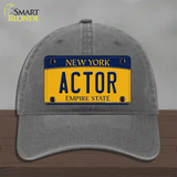 Actor New York Novelty License Plate Hat Unconstructed Cotton / Charcoal