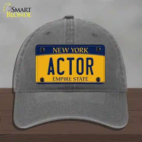 Actor New York Novelty License Plate Hat Unconstructed Cotton / Charcoal