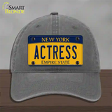 Actress New York Novelty License Plate Hat Unconstructed Cotton / Charcoal