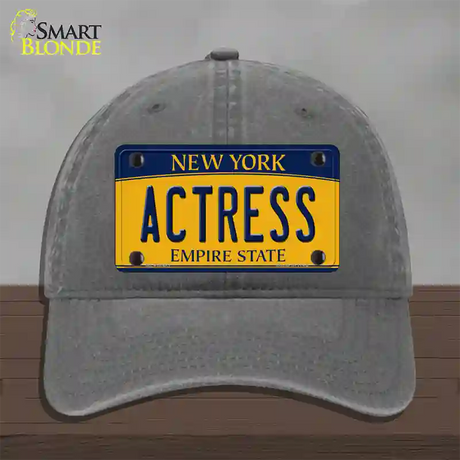 Actress New York Novelty License Plate Hat Unconstructed Cotton / Charcoal