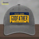 Godfather New York Novelty License Plate Hat Unconstructed Cotton / Charcoal