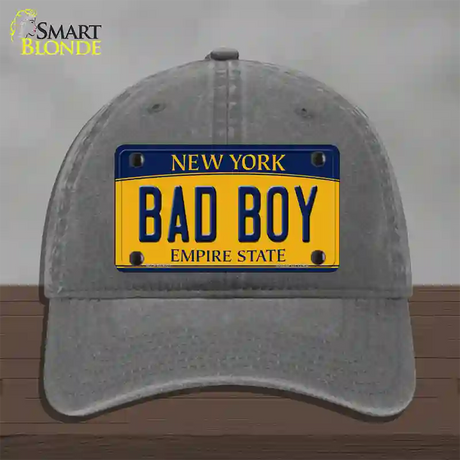 Bad Boy New York Novelty License Plate Hat Unconstructed Cotton / Charcoal