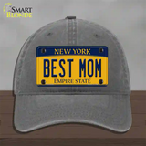 Best Mom New York Novelty License Plate Hat Unconstructed Cotton / Charcoal