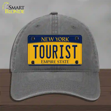 Tourist New York Novelty License Plate Hat Unconstructed Cotton / Charcoal